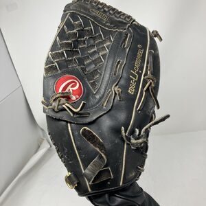 Rawlings Baseball Glove Mitt Edge U Cated Heel RMG136B Black Leather 13-1/2” RHT